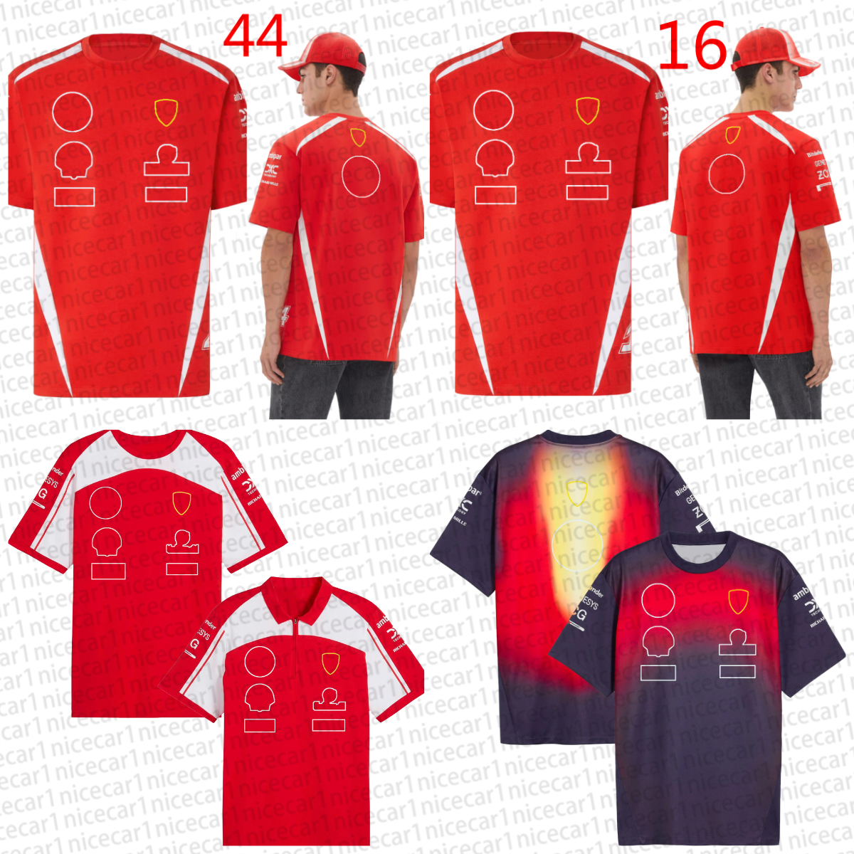 High quality F1 Team T-shirt Formula 1 Team Replica POLO shirt Tee Men Race Suit Jersey Official same 2026 Motor sport Team Branded Logo Red T-shirt Unisex