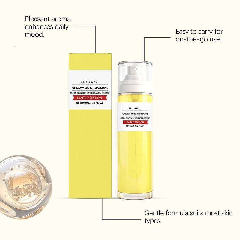 Creamy Marshmallow Perfume Women's Sweet Warm Fresh Gourmet Fragrance Caramel Vanilla Ultra-concentrated Raspberry Body Spray Z260311