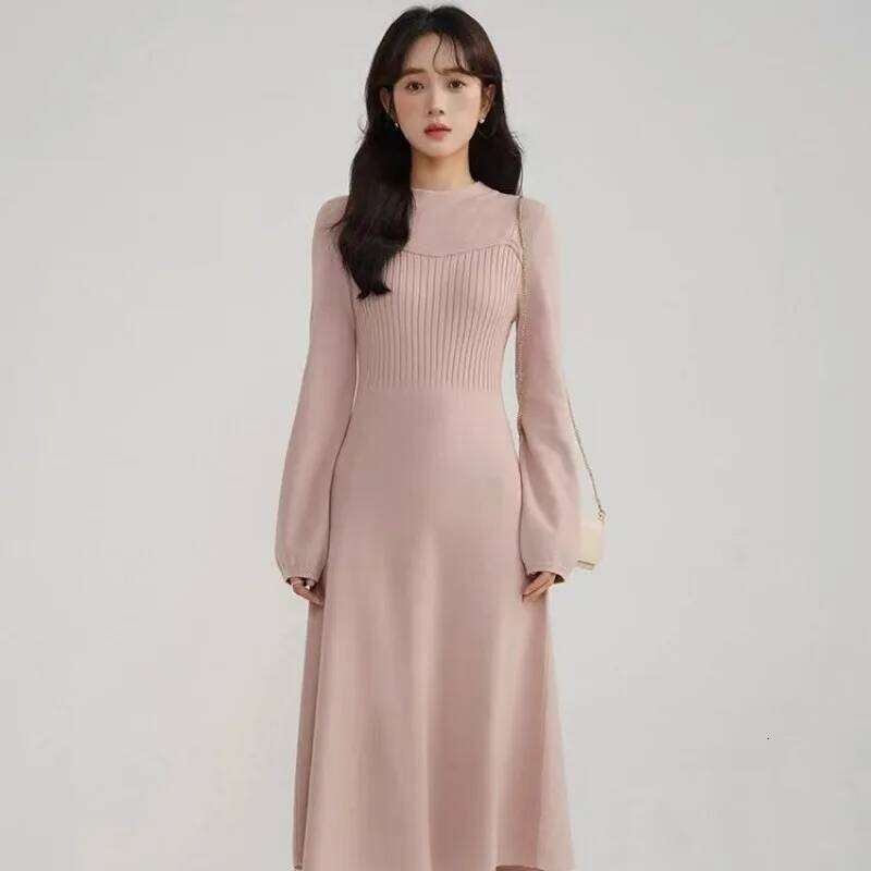 Gentle Bottoming Knitted Dress Women in Autumn Winter New Slim Fit Inner Long Skirt Style Z260311