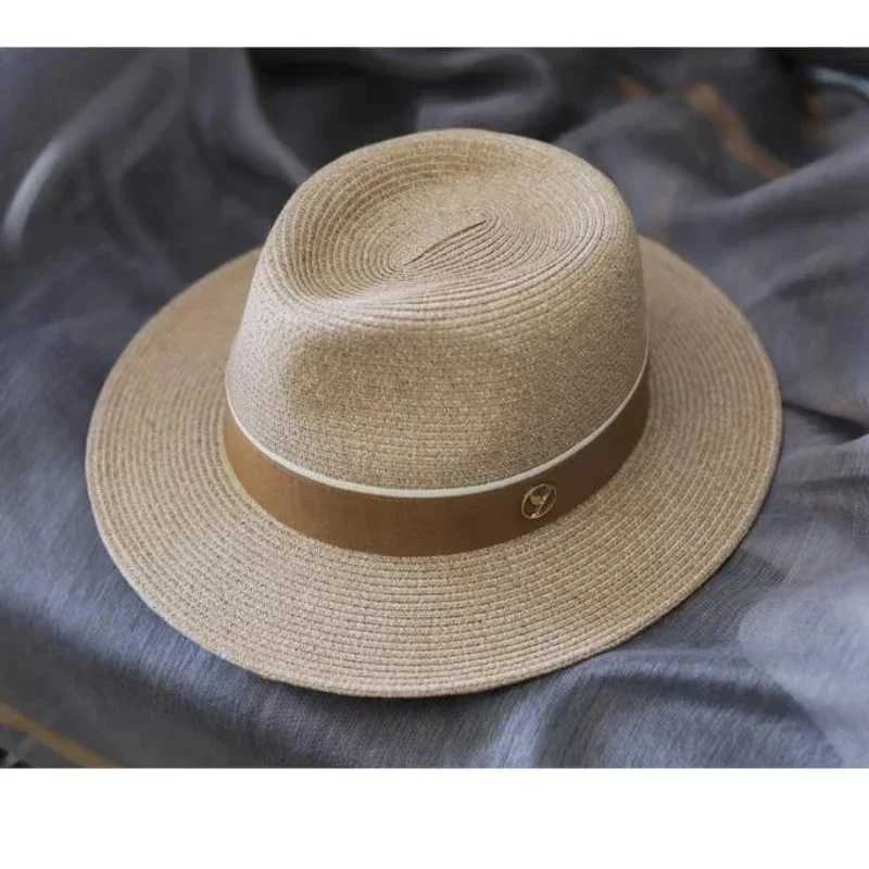 Designer New Natural Panama Soft Shaped Straw Hat Summer Wen/Men Wide Brim Beach Sun Cap UV Protection Fe Birthday Gift X2603111