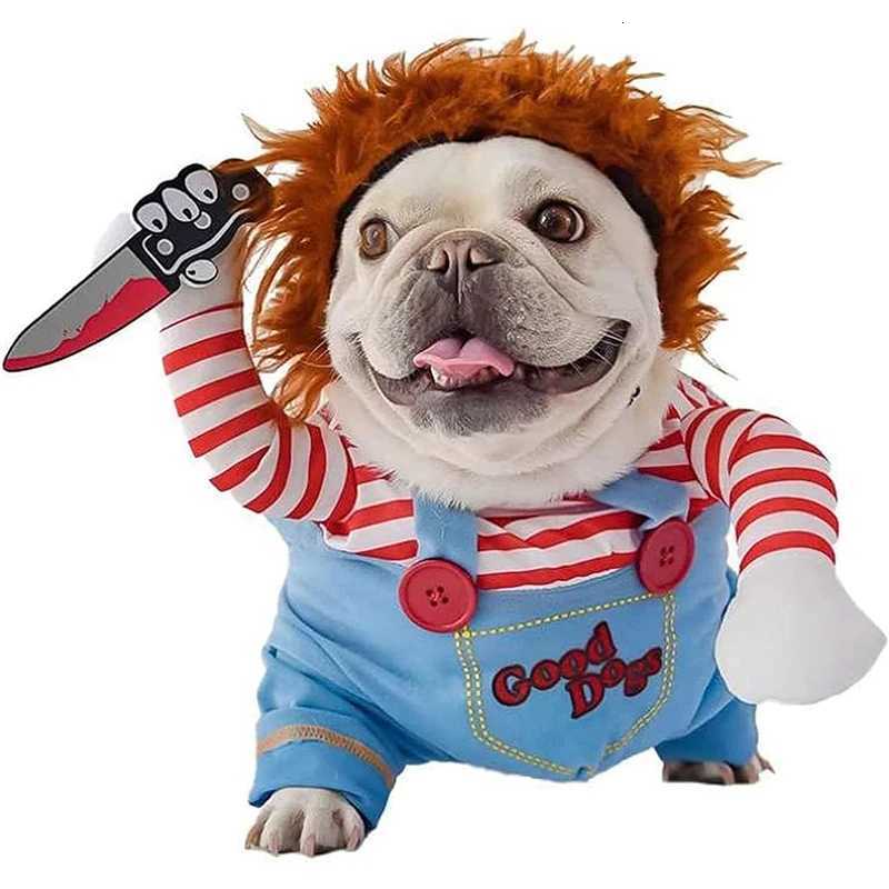 Halloween Dog Cat Clothes Pet Funny Costume Chucky Deadly Doll Cosplay Party Apparel Clothing Fancy Festival Cloth Cat Clothes Y260311