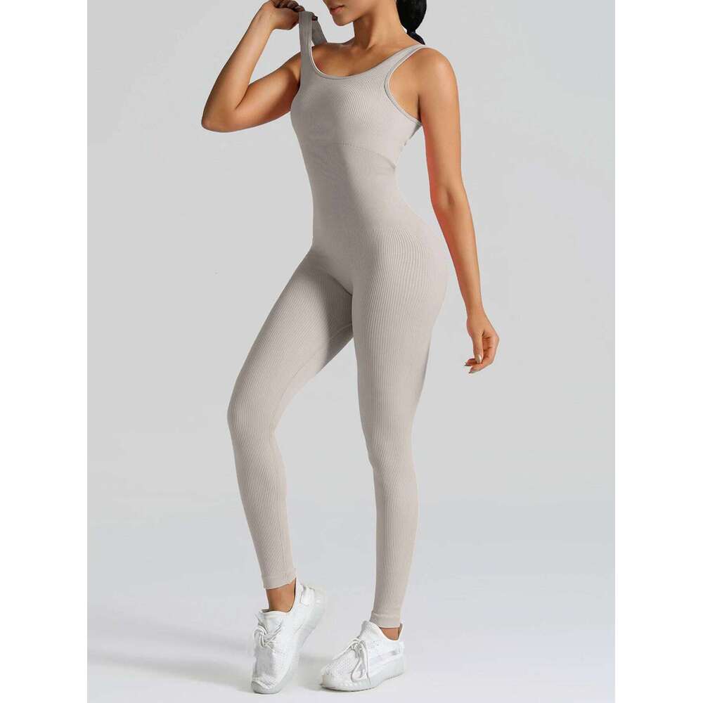 High Waisted Butt Lifting Yoga Jumpsuit for Women, Peach Booty Sculpting Seamless One Piece Workout Bodysuit, Gym Romper fitness 26H0311