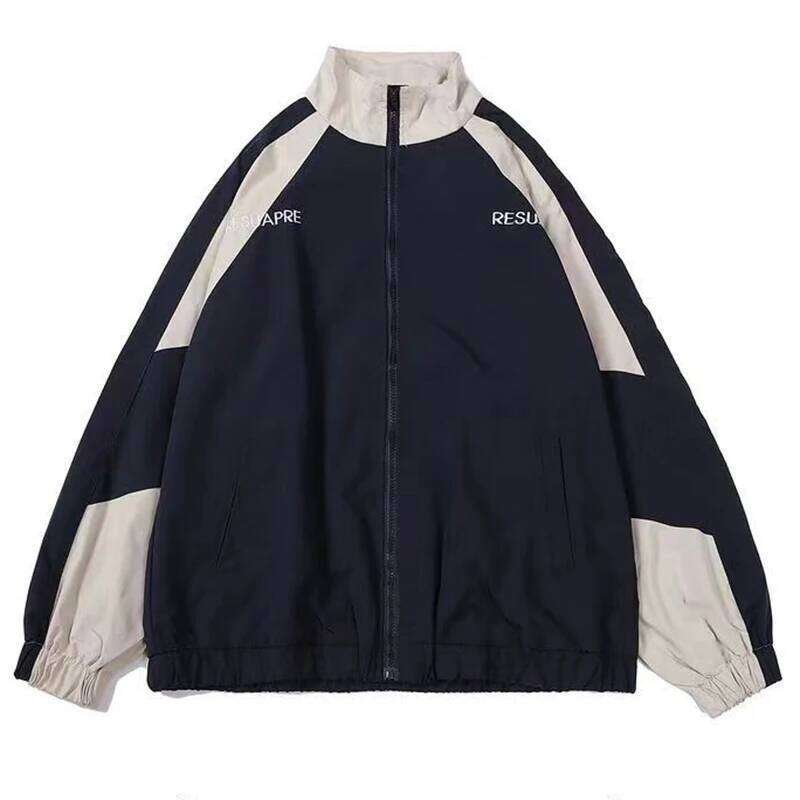 Men High Street Patchwork Color Black Windbreaker Coats Hip Hop Varsity Jacket Women Spring Autumn Thin Fashion College Jackets 26Y0310
