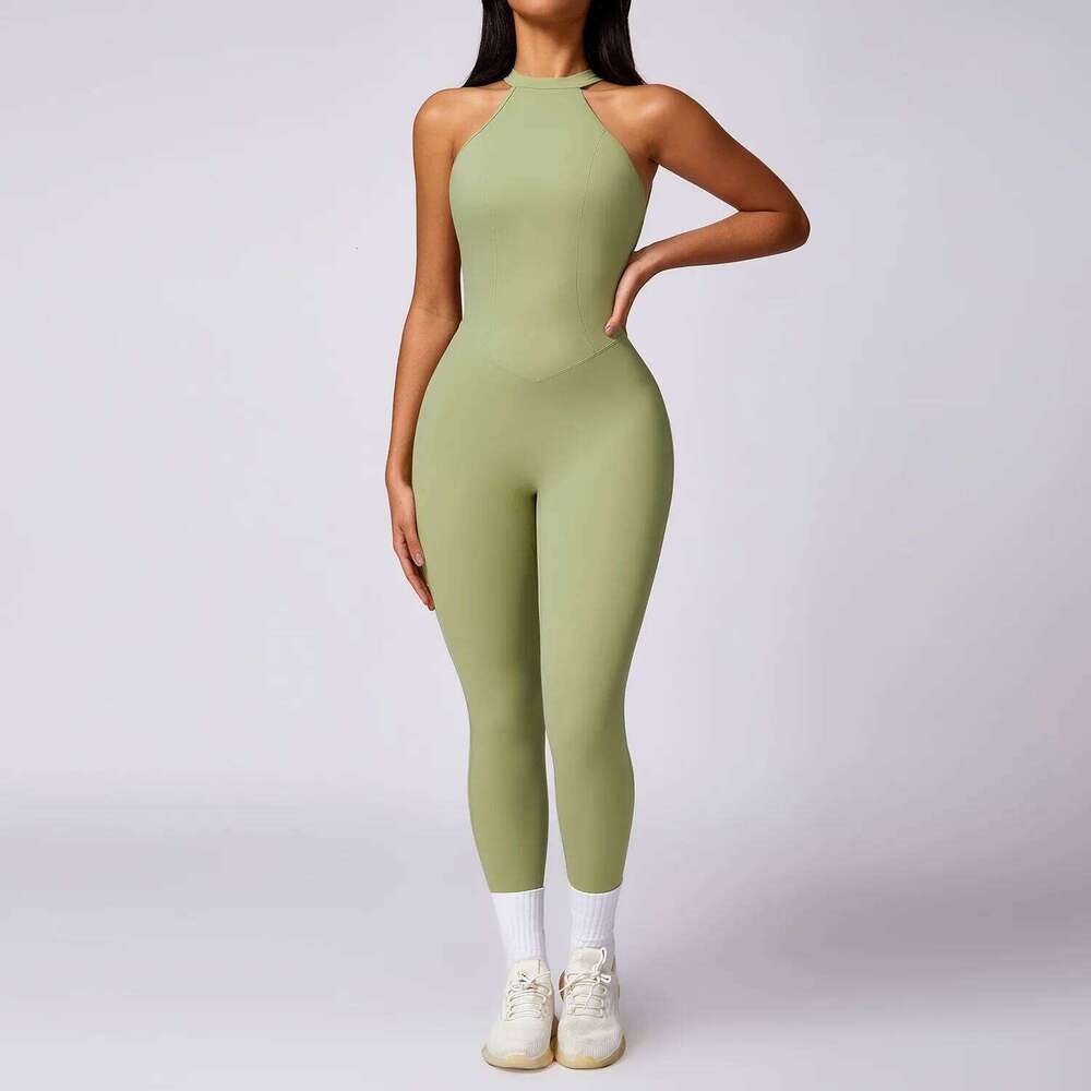 V Jumpsuit less Sports Bodysuits Female Rompers Quick Drying Yoga Clothes Sleeveless One-piece Suit Women Workout 26H0311