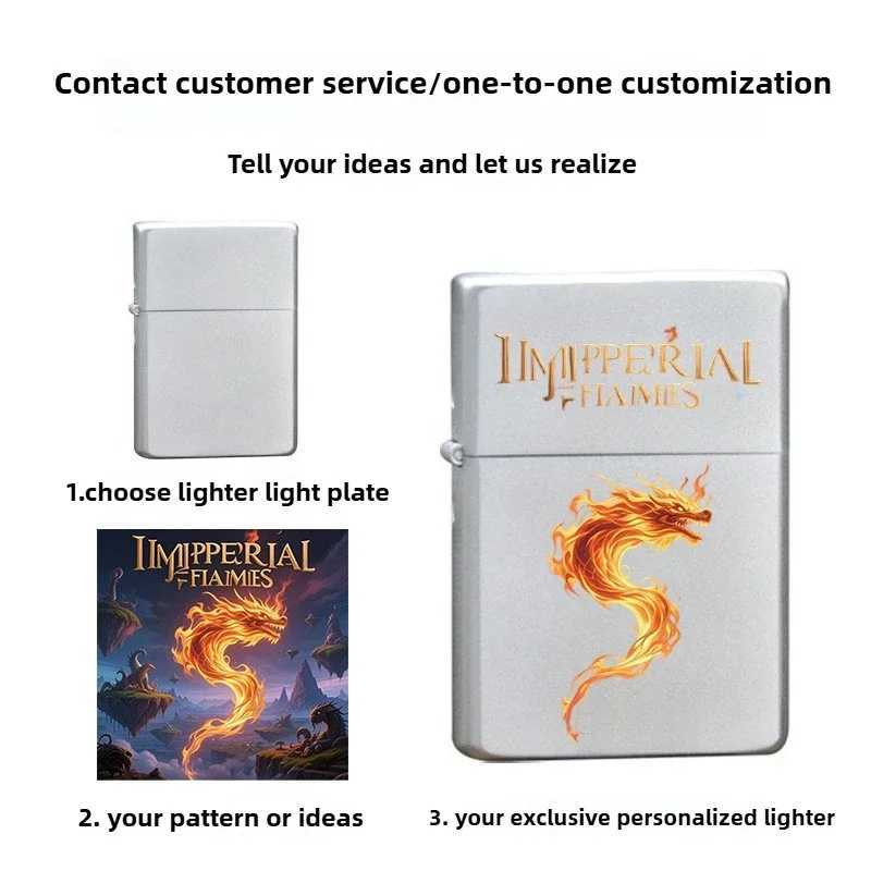 High-end Custom Kerosene Brass Lighter Custom Personalized Design Laser Engraving UV Color Printing N260311