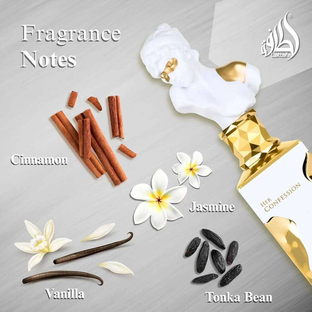 Her Confession Vanilla, flowers, amber, musk eau de toilette Women's persistent fragrance, 3.4 oz/100 ml Halloween, Z260311