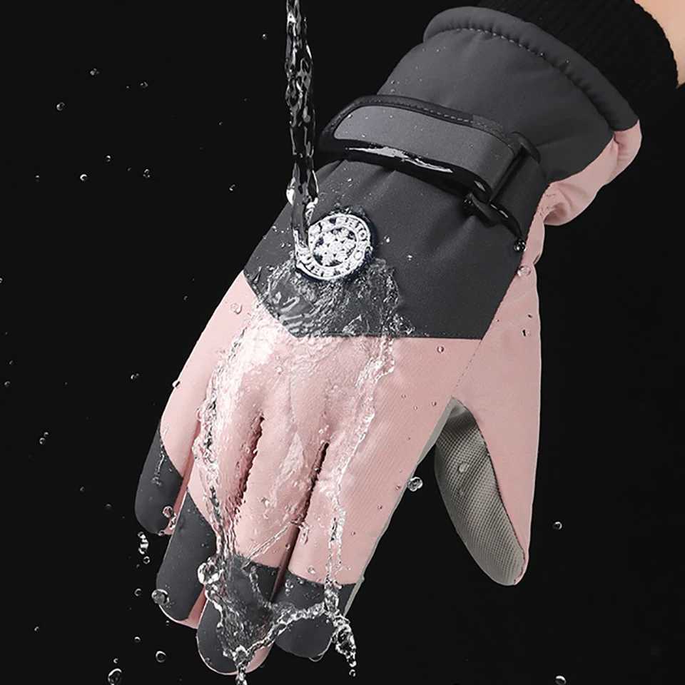 GTUBIKE 1 Pair Winter Unisex Snowboard Ski Gloves Non-slip Touch Screen Waterproof Motorcycle Cycling Fleece Warm Snow Gloves M260311