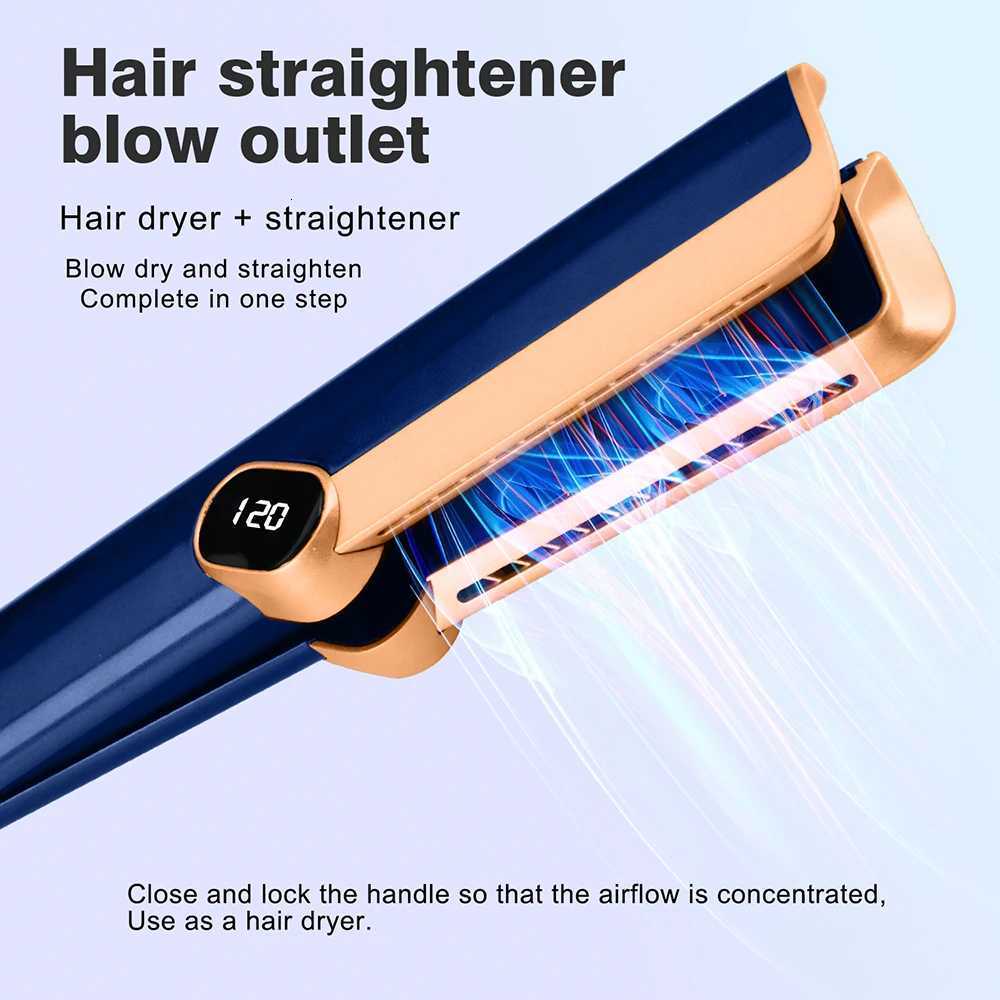 2 in 1 Professional Hair Straightener Hair Dryer Wet Dry Air Styling Flat Iron Negative Ion Iron Hair Straightener 220V X260311