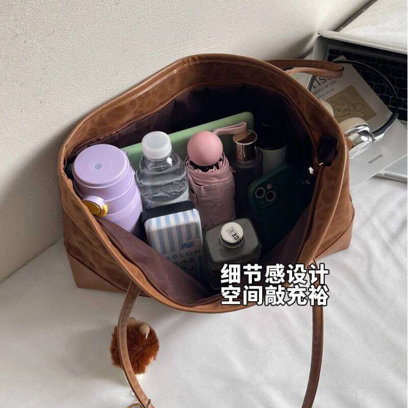 Autumn Vintage Leopard Print Shoulder Bags for Women Versatile Ladies Large Capacity Tote Bag Portable Female Suede Handbags XJ260311