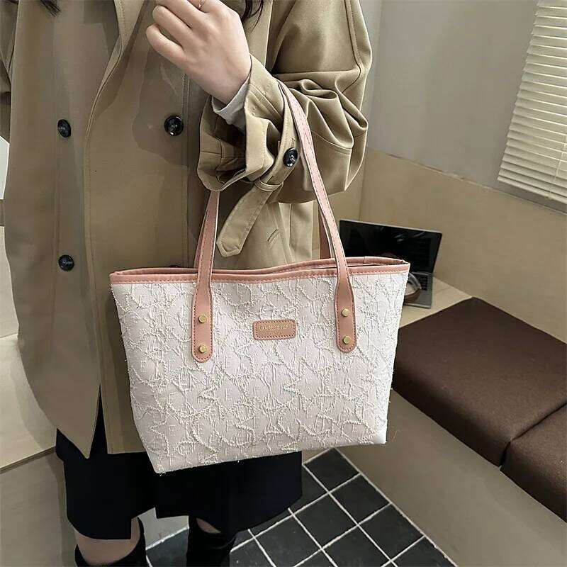 Casual Star Embroidery Women Shoulder Bags Large Capacity Ladies Tote Underarm Bag Daily Versatile Portable Female Handbags XJ260311