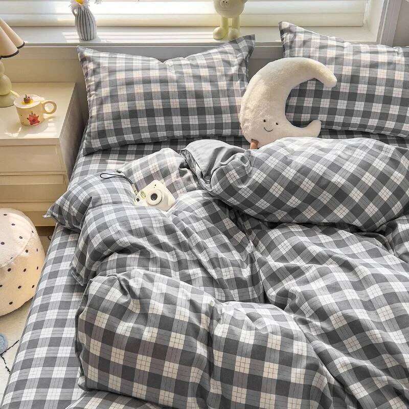 2025 new thickened twill abraded four-piece cartoon cute printed student dormitory bed sheet quilt three-piece set H260311