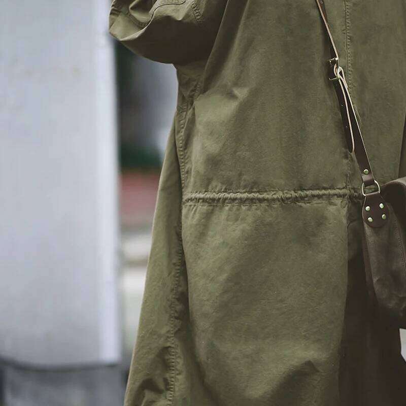 New Arrival American Retro Spring Style Overcoming Fishtail Windbreaker Parka Long Loose Coat Jacket Men's 26H0311