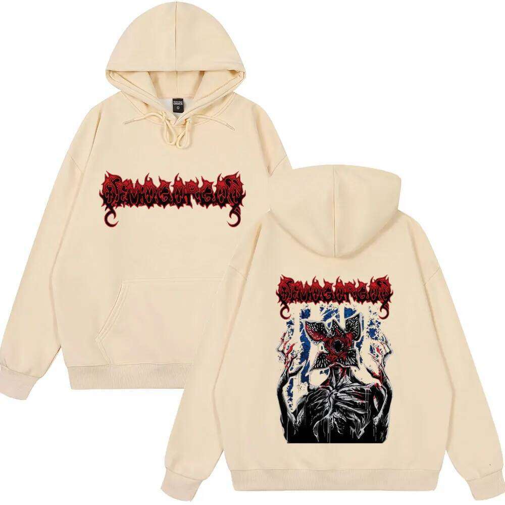Eddie Munson Demogorgon Hawkins Cannibal Flower 2025-26 Autumn/Winter Pure Cotton 100% Printed Loose Casual Hoodie C260311