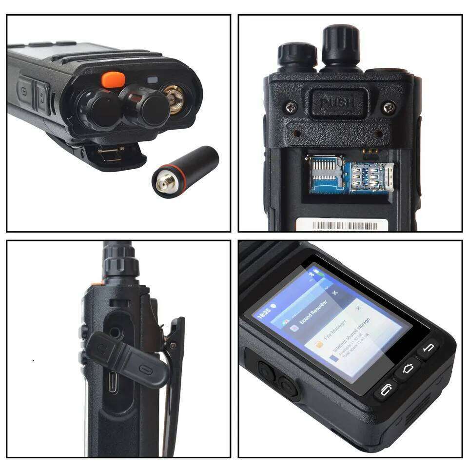 Hiroyasu HI-B8 2G 3G 4G LTE Cellular Network WIFI PoC FM Walkie Talkie 2GB+16GB Android9.0 Phone Call GPS 2.4"Touch Screen Radio 26Y0311