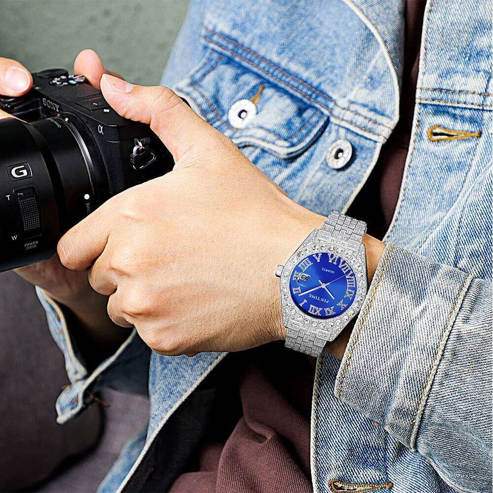 Classic Retro Watch For Women Men Fashion Rhinestone Band Quartz Wristwatch Ins Style Diamond Inlaid watch with Multiple Colors