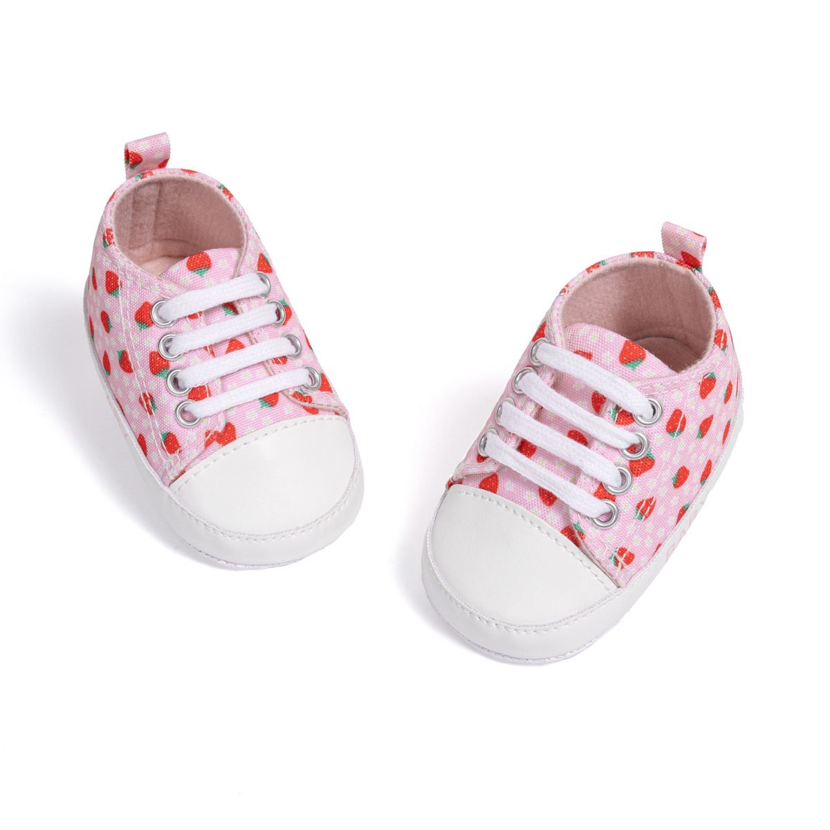 Hot Sale Infant Strawberry Girls Baby Casual High Top Non-Slip Soft Bottom Soft Sole Kidszworld Toddler Crib Shoes 0-18M Months K0014