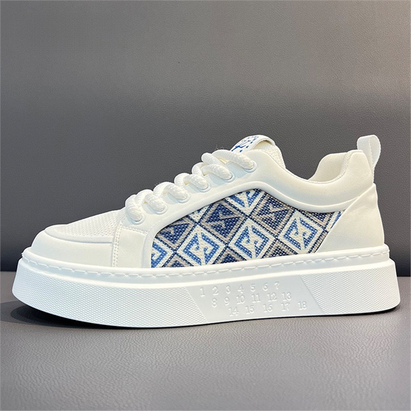 Summer Fashion Style Platform Luxury Casual Sports Shoes For Men New White Breathable Mesh Shoes With High Collar. High-top Style High-quality Breatha