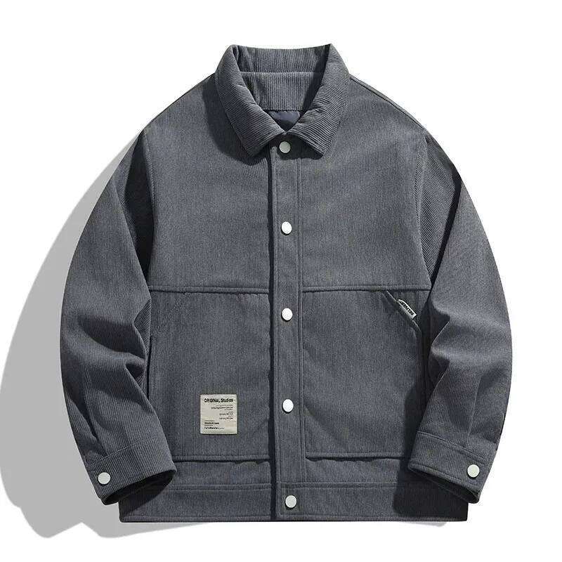 Corduroy Men's Jacket Outwear Spring Autumn New Men Lapel Coat Simple Causal Comfy Tops Breathable Loose Cardigan 26H0311