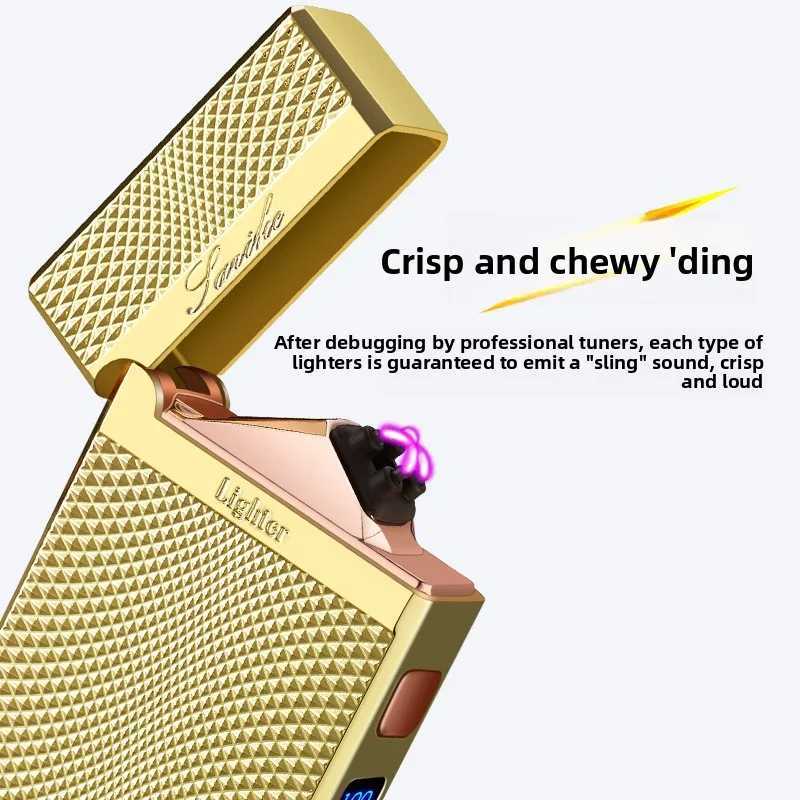 1pc of high-end smart dual-electric arc Type-C charging lighter fire starter and flashlight in one windproof dual-electric N260311