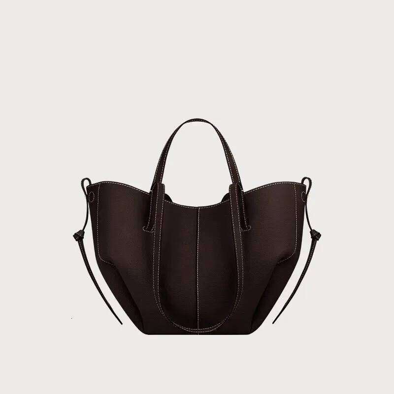 Women's large capacity leather hand-held wing pleated tote bag, casual and fashionable one shoulder underarm bag XJ260311