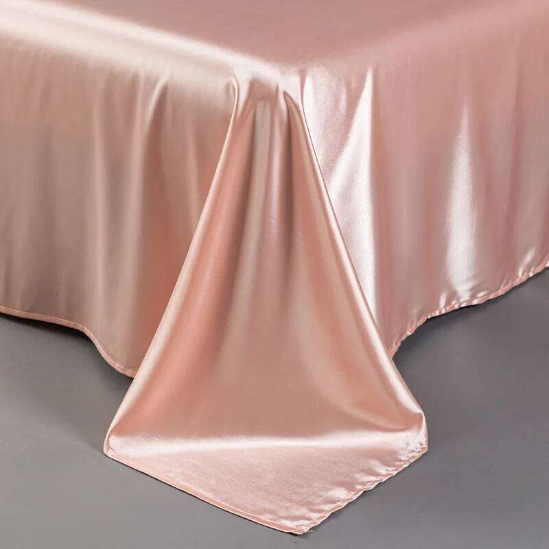 Natural Mulberry Silk Double Sheet Set Stain High-End King Size Bedsheet Sets Home Solid Color Soft Smooth Bed Cover H260311