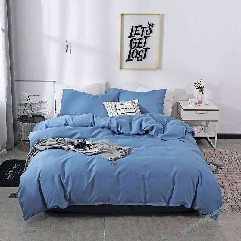 Nordic Solid Color Sanding Duvet Cover 220x240 Single Double Queen King Simple Bedding Set Pillowcase Bedclothes No Bed Sheet H260311 - view 5