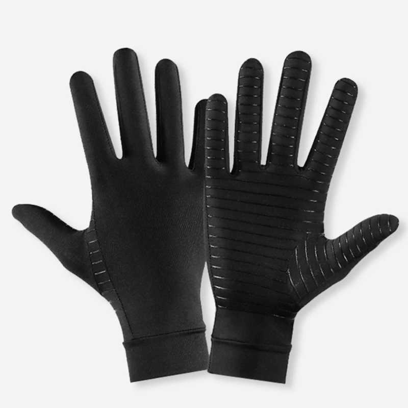 Men Sports Running Driving Copper Fiber Spandex Touch Screen Full Finger Gloves Running Sports Winter Warm Cycling Gloves M260311