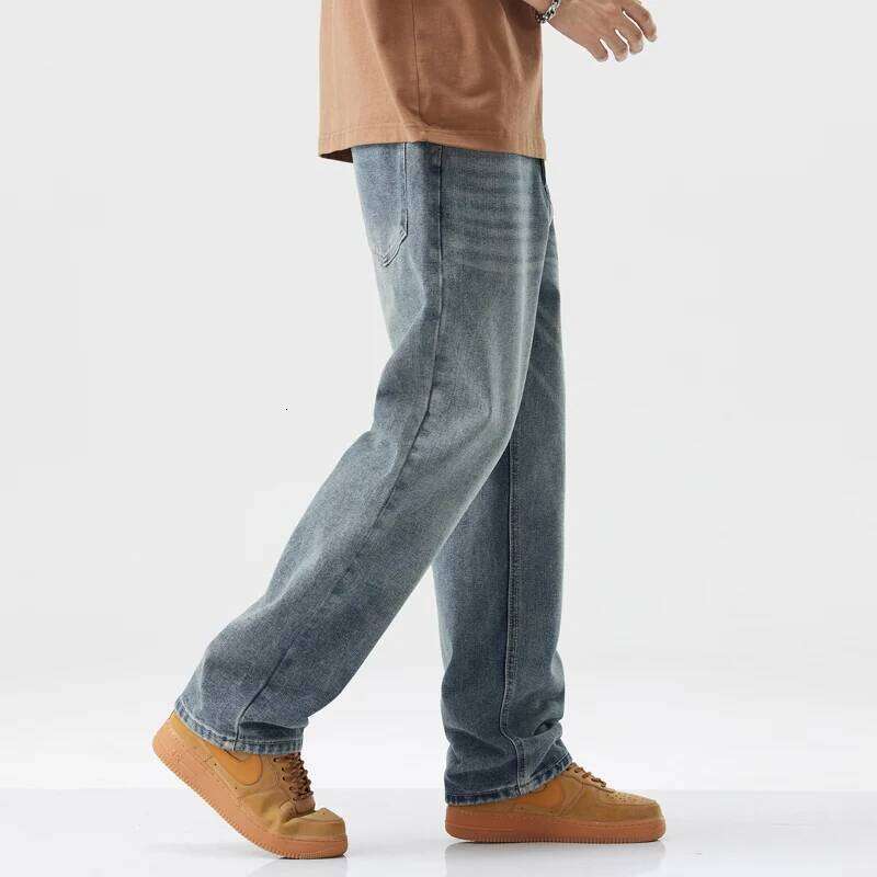 Baggy Jeans Men's Streetwear Fashion Straight Vintage Washed Wide-leg Pants Y2k Mens Clothing Casual Loose Denim Trousers Z260225