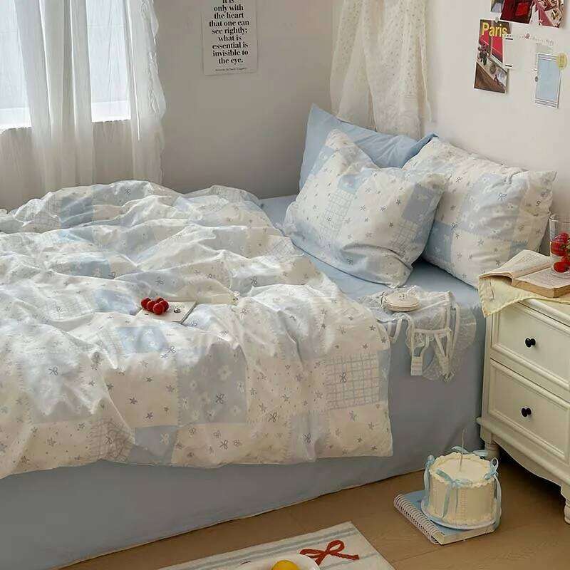 3pcs Duvet Set 1*Duvet Cover + 2*Pillowcase, Without Core, Blue Bedding Set, Soft Comfortable H260311
