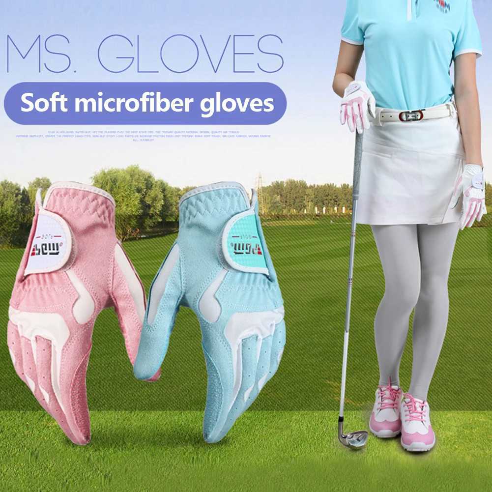 1 Pair Womens Gloves Microfiber Cloth Fabric Breathable Non-Slip Gloves Club Swing Putting Training Gloves M260311