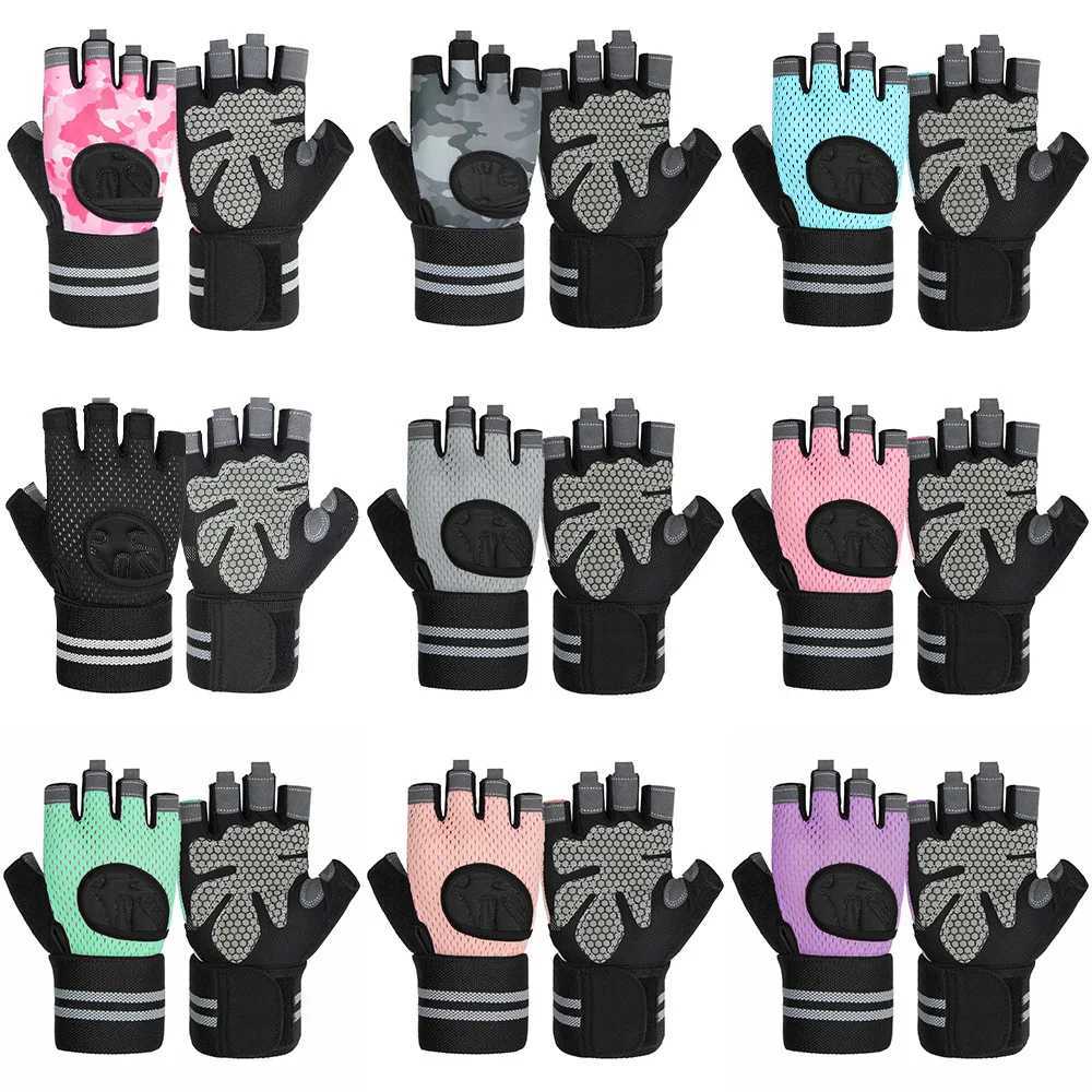 Anti Slip Shock Breathable Half Finger Gloves Breathable Cycling Gloves Fitness Gym Bodybuilding Crossfit Exercise Sports Gloves a03 M260311
