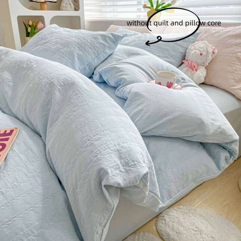 3pcs Jacruard Duvet Set 1*Duvet Cover + 2*Pillowcase, Without Core, pure color Bedding Set, Soft Comfortable H260311