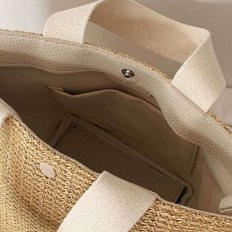 beach bag designer Ins 2026 Vacation Summer Pastoral Style Woven Retro Handheld Straw Bag for Women