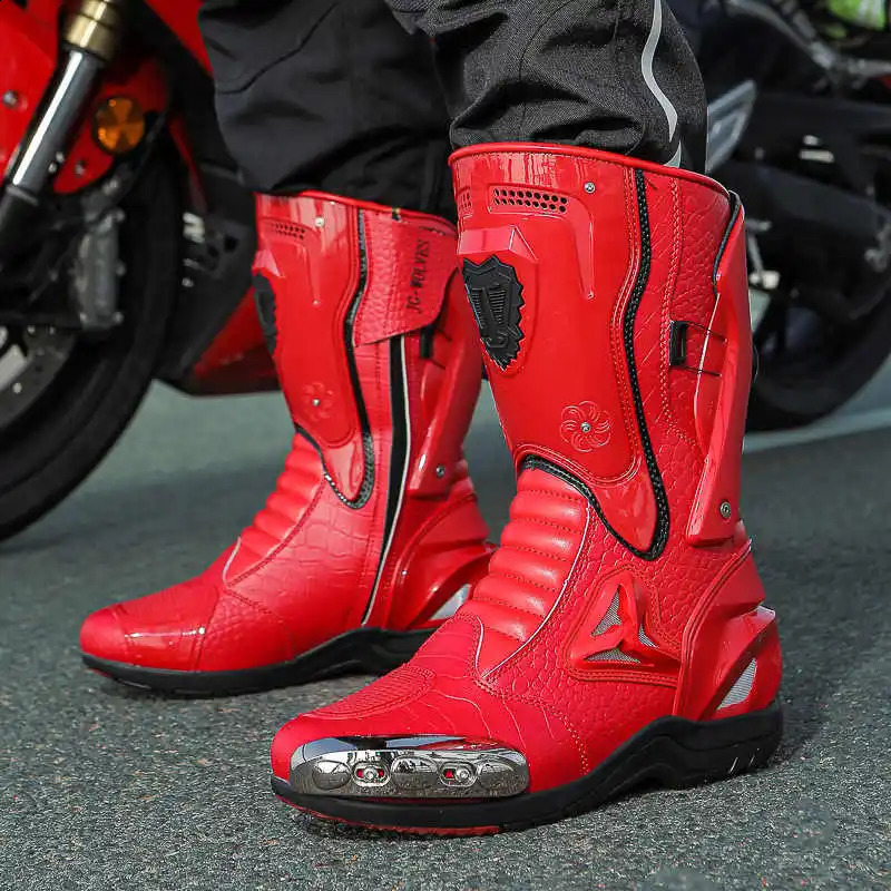 3647 Leather Motorcycle Boots Men Antislip Motorcyclist Shoes Adventure Motocross Bike Accessories 260307