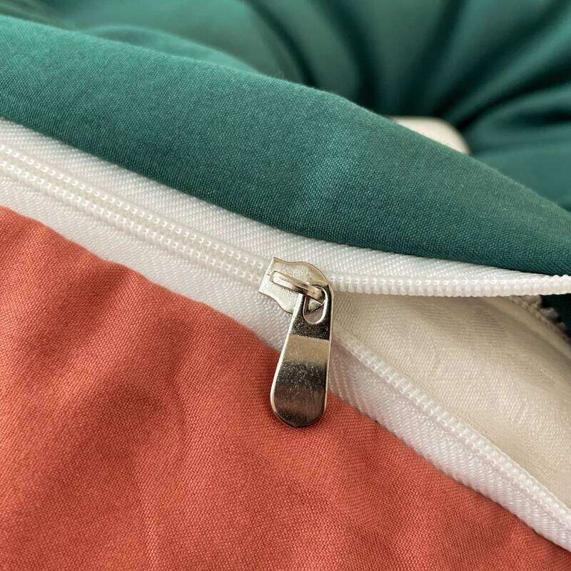 Green Orange Duvet Modern Fashion Solid Color Bedding Set,3pcs Comforter Polyester Quilt Cover with 2 Pillowcases H260311