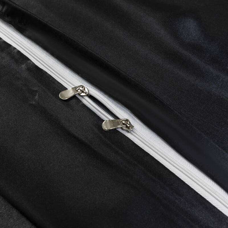 Black Ice Silk Bedding Satin Silky Duvet Set With Pillowcase High-end Home Textiles Solid Color Bed Cover Sets H260311