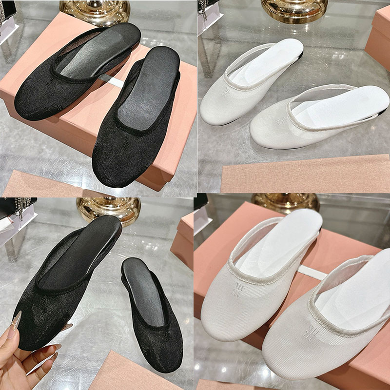 Women New Arrivals Mesh fabric slippers spring summer Mary Jane ballet style mesh mules ballerina flats delicate transparency Mesh ultra lightweight mules