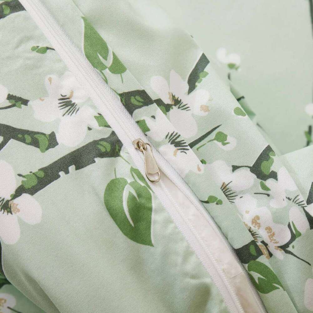 Sage Green Floral Duvet Twin Queen 2/3 Pieces Flower Plum Blossom Bedding Set Reversible Botanical Branch Comforter Cover H260311 - view 4
