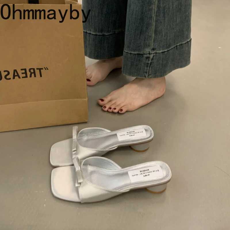 Street Style Open Toe Women Shoes Fashion Summer Thick Heel Shoes Ladies Elegant Party Dress Slides Shoes K260311