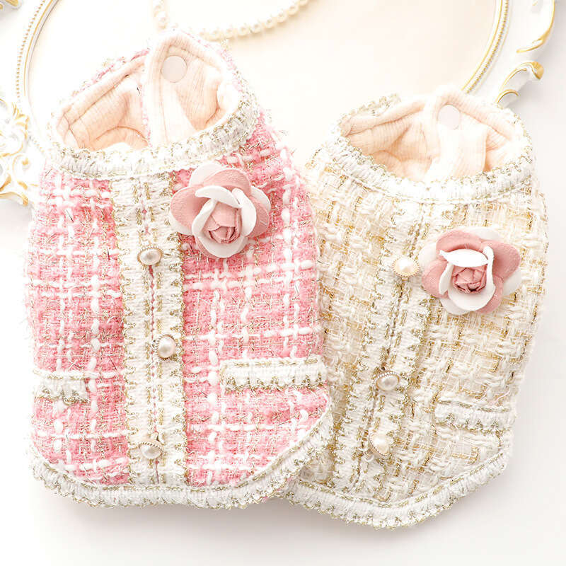 2026 Dog Clothes Autumn And Winter Cat Princess Wholesale Fragrant Style Trimmed Cotton Vest For Small Dogs Pet Dropshipping