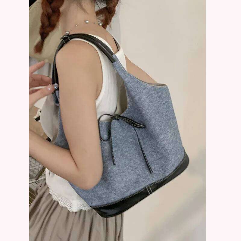 Large Capacity Women's Simple Shoulder Bag Contrast Colour Female New Underarm Bags Casual Fashion Ladies Tote Purse Handbags XJ260311