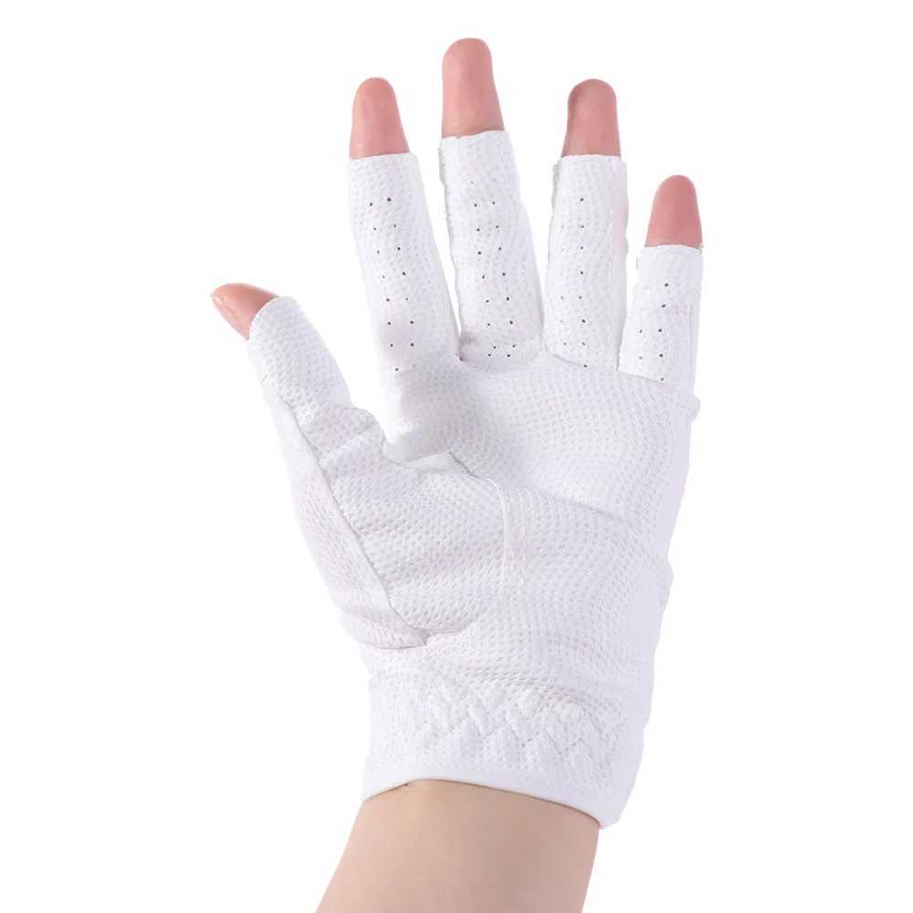 Comfortable Womens Sport Gloves Breathable Fingerless Ladies Gloves Mesh Left Right Hand Mittens Palm Protection M260311
