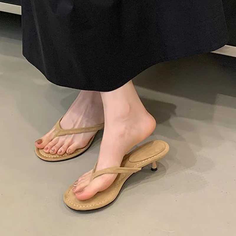 2025 Fashion Low Heels Woman Round Clip Toe Mules Party Casual Sandals Slides Flip Flops Summer Shoes Pantuflas Mujer K260311
