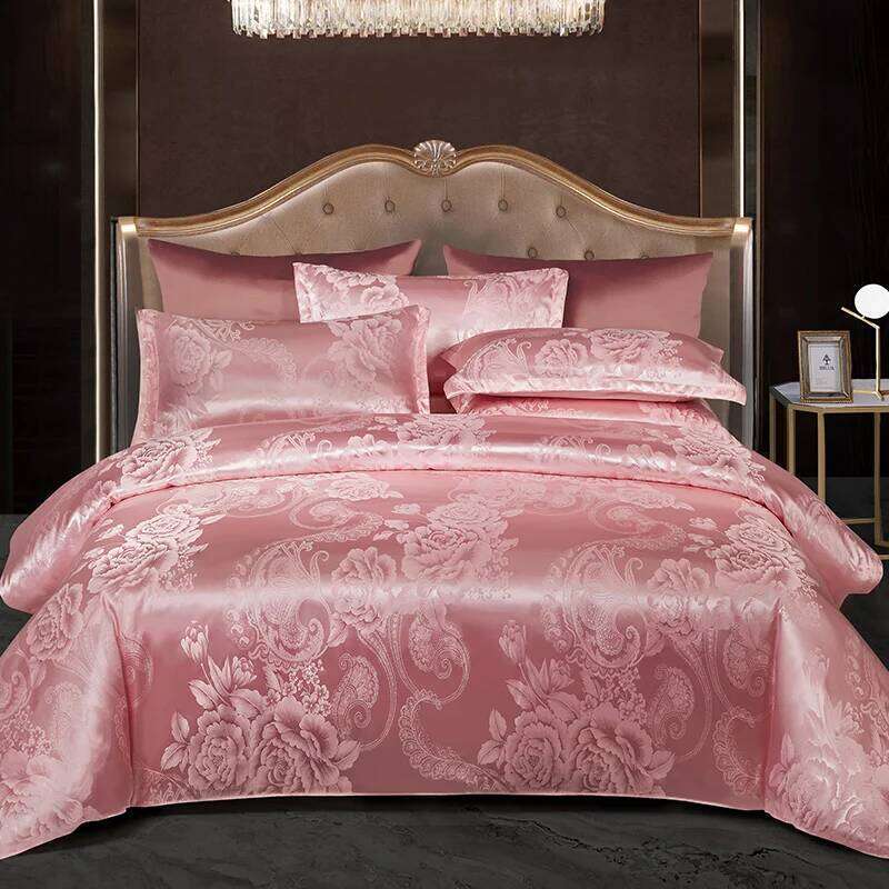 New 3pcs Duvet Cover and Pillow case Set No Filling European Light Jacquard Woven Polyanthous Type Family bedroom Bedding H260311 - view 5