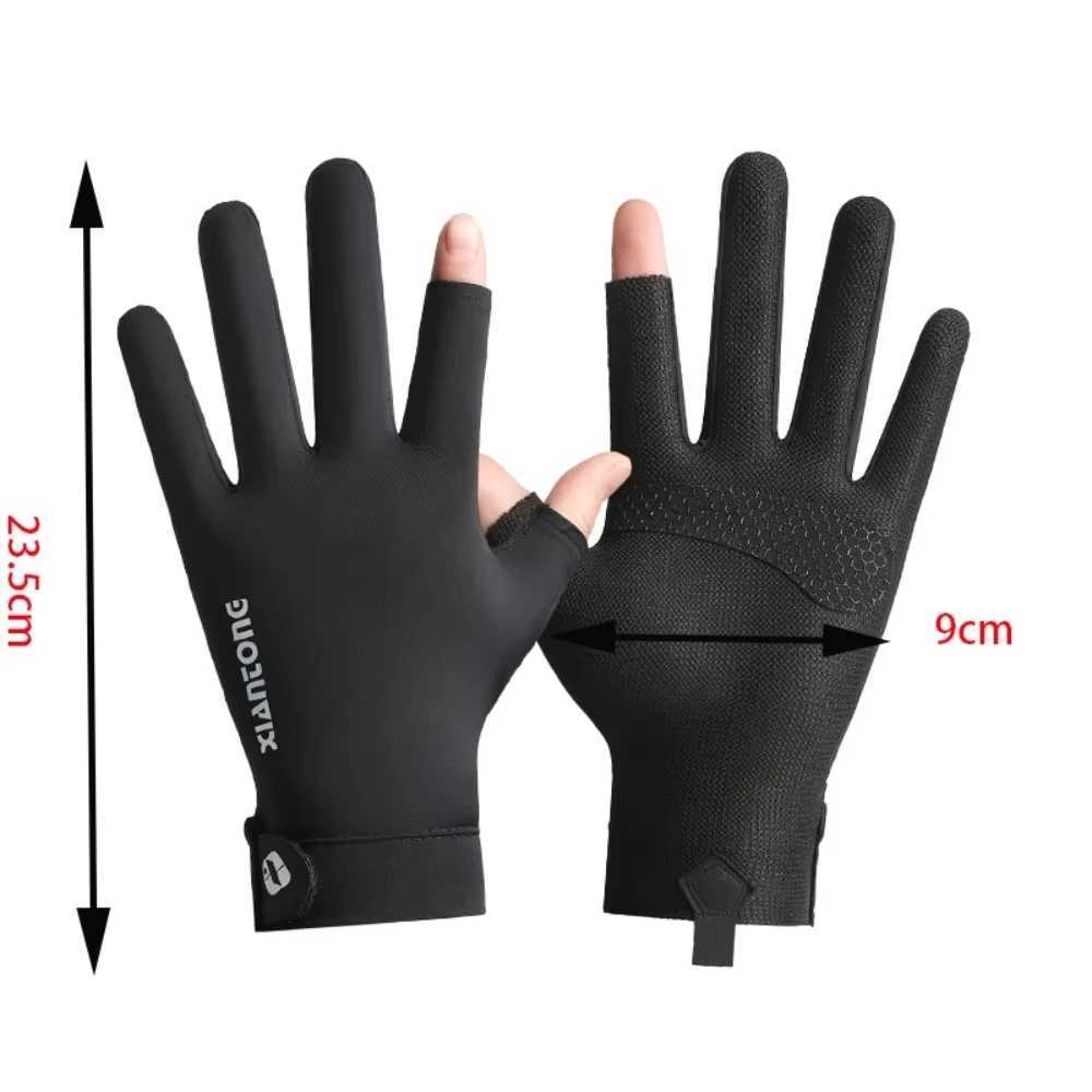 Summer UV Protection Gloves Two-Fingerless Non-Slip Gloves for Men Women Breathable Gloves for Driving Cycling Climbing Workout M260311