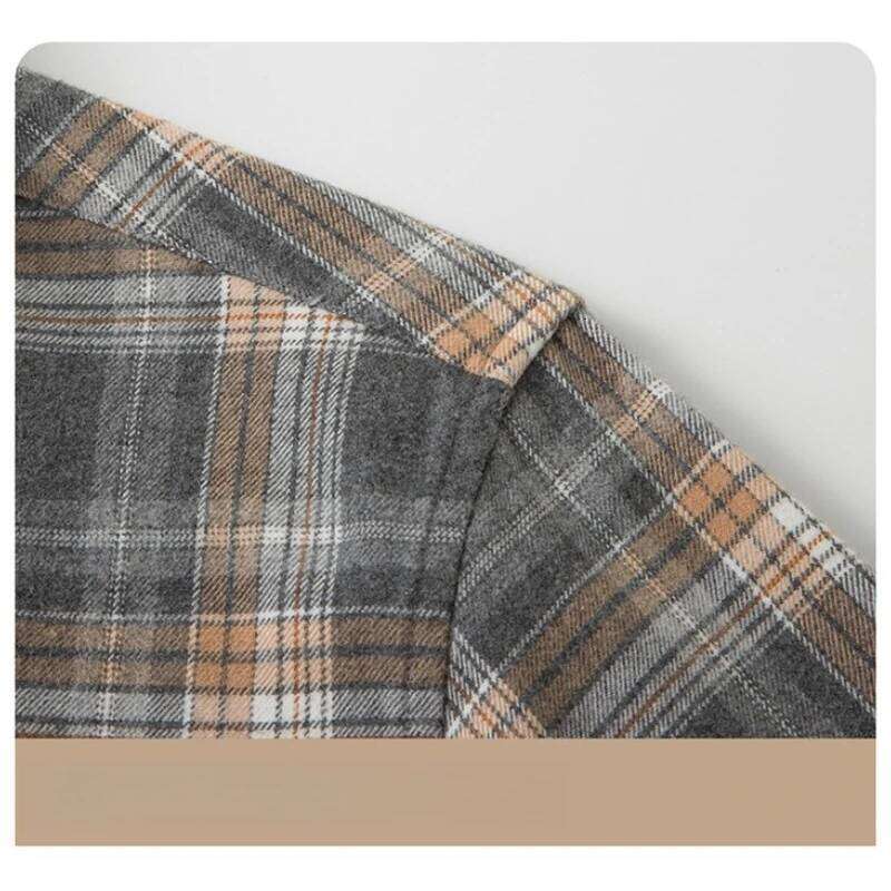 100% Flannel Shirt Men's, Plaid Casual Jacket, Anti-Wrinkle, Multi-Color Gold Quality Long-Staple Cotton M-4XL 26Y0311