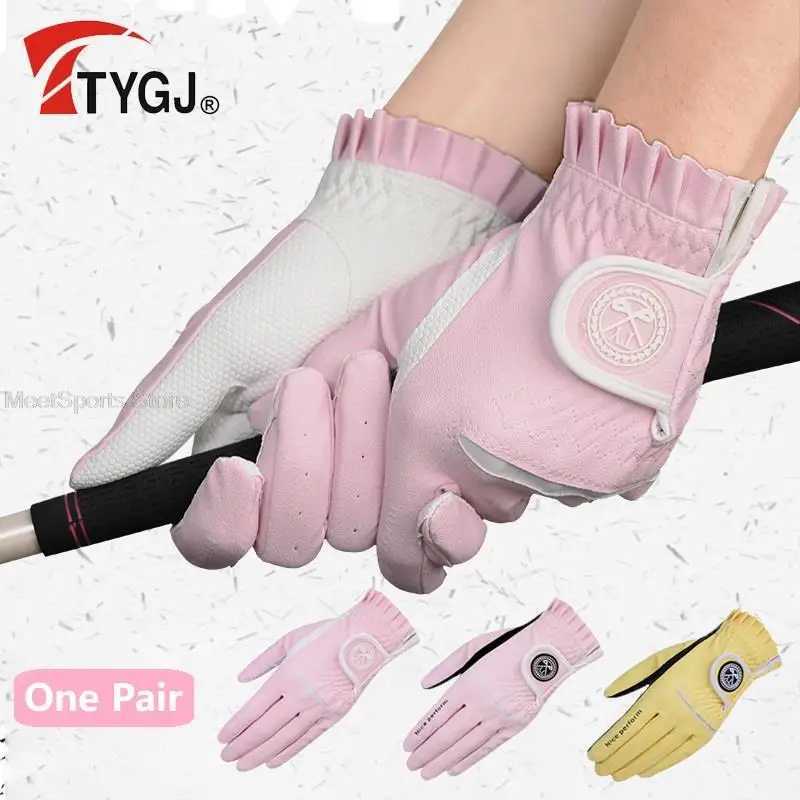 Ttygj 1 Pair Gloves Woman PU Leather Soft Gloves Ladies Anti-Slip Granules Sports Mittens Elegant Right Left Hand Aids M260311