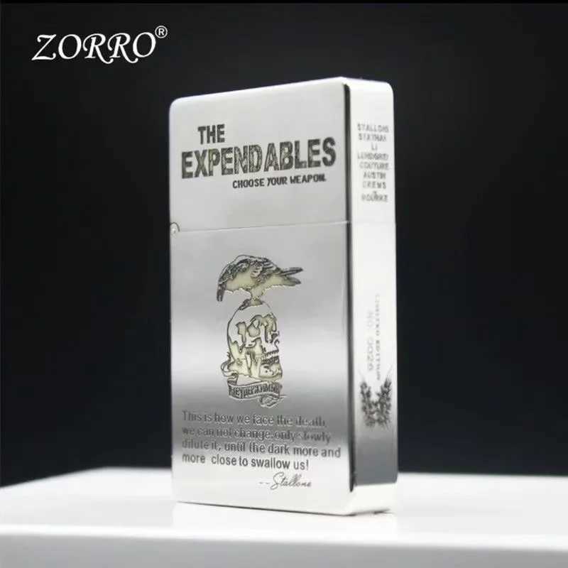 ZL8 Copper Ultra-thin Kerosene Lighter Constantine Pattern Personalized Engraving Grinding Wheel Lighter N260311