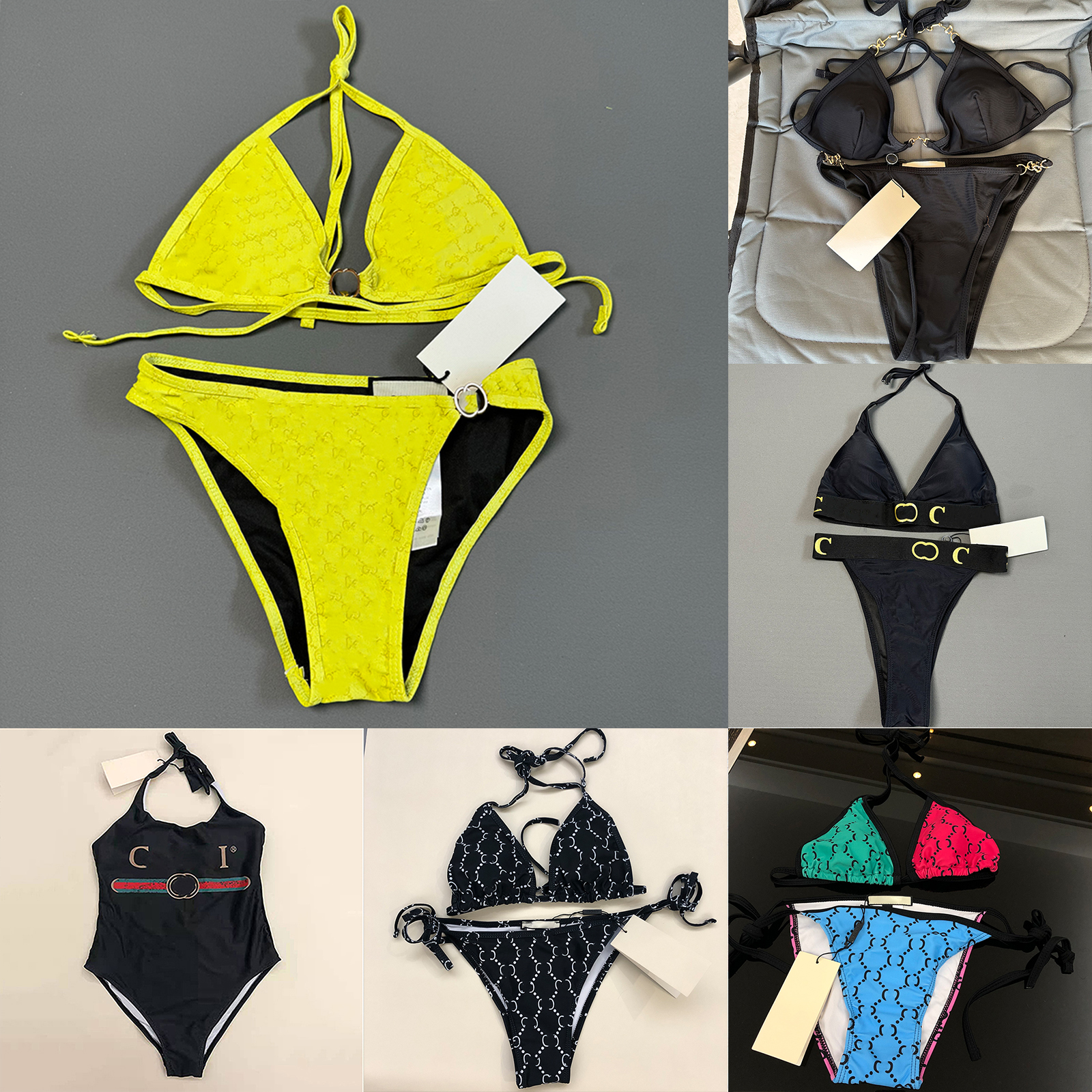 Womens Bikini Designer Swimwear Full Letter Summer Beach Vacation Luxury One Piece Swimsuit Ladies Sexy Slim Split Bikini