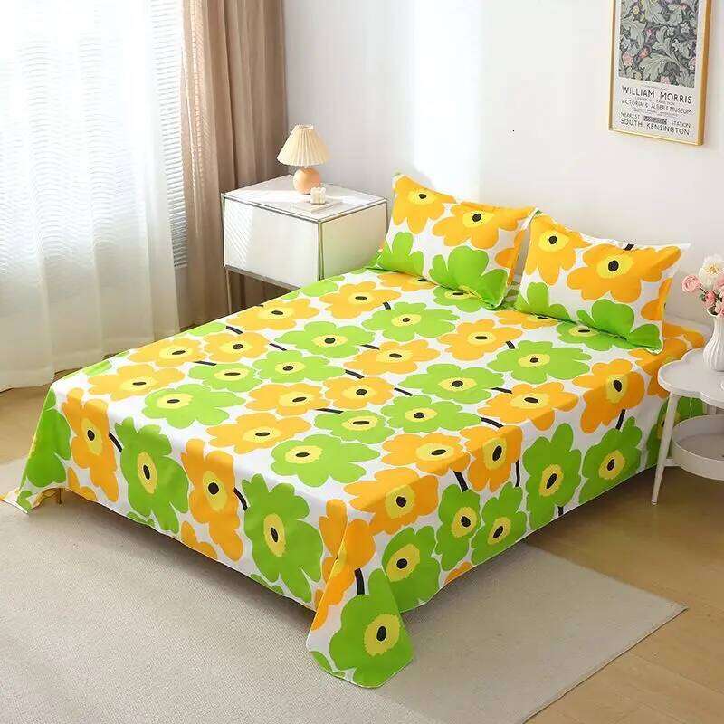 Bohemian Bed Sheet Set - 400TC Mediterranean-Style Cotton with Fade-Resistant Dye for Dorm Essentials H260311